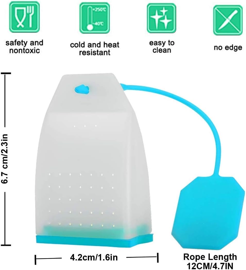 Silicone Tea Infuser, 4 Pack Loose Leaf Tea Filter Bags Strainer with Spoon - Image 3