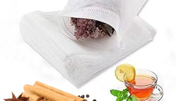 400Pcs Disposable Tea Filter Bags for Loose Tea, Wood Pulp Material, Biodegradable and Compostable, Unbleached Empty Tea Infuser Sachets with Drawstring, 400 Pack (3.54 x 2.75 inch)