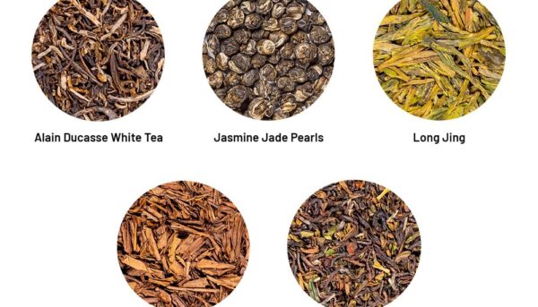 Alternative view of Kusmi Tea - Gift Set Alain Ducasse + Tea Infuser - Organic Tea - White Tea, Jade Pearls, Hojicha, Long Jing - Gift Ideas for Men and Women - Loose Leaves - 5 Tins of 0,9oz