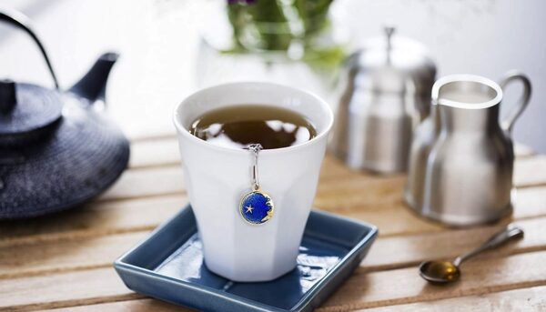 Alternative view of NSTaygate 2pcs Tea Infuser, Tea Strainers for Loose Tea, Gold Plated Enamel Moon Star Celestial Charm Pendant Tea Ball Set Loose Tea Steeper Gifts for Women