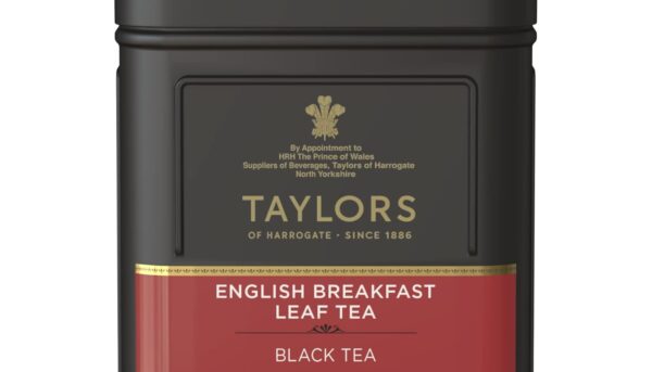 Taylors of Harrogate English Breakfast, Black Loose Leaf, 4.41 Ounce Tin Caddy (Pack of 1), Rich, Bright & Malty, Caffeinated, Premium Whole Leaf Tea