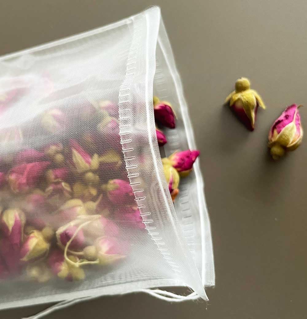 50 Pcs Tea Filter Bags Empty Mesh Tea Bags for Loose Leaf Tea Drawstring Seal Infuser Strainer Bags - Image 3