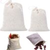 [Natural Unbleached] 50-Pack Cotton Muslin Drawstring Bags,Reusable Tea Bags/Spice Bags/Filter Bags for Loose Leaf Tea, Cooking, Crafts - 2 Sizes (3"x4" & 4"x6") Eco-Friendly