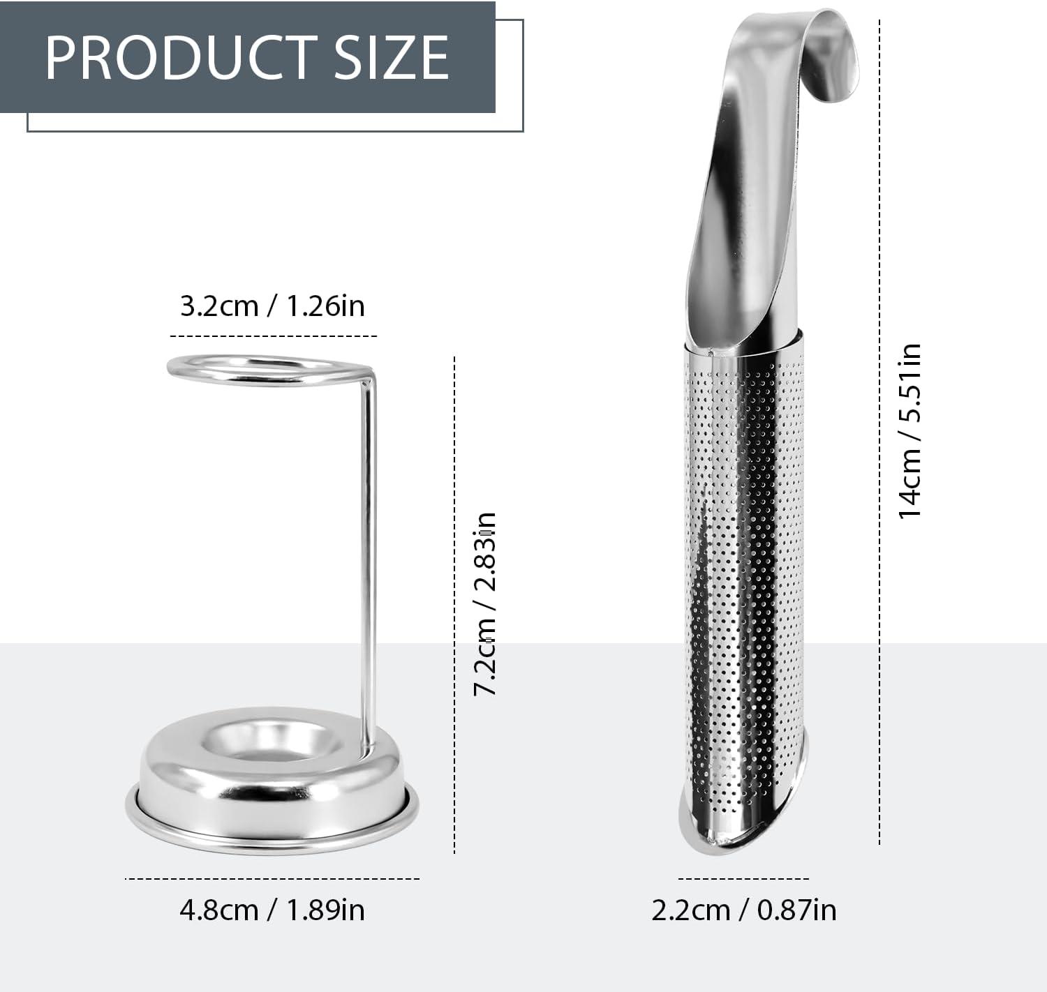 2 Sets Upgraded Tea Infuser for Loose Leaf Tea with Base - Durable Loose Leaf Tea Steeper, Portable Stainless Steel Tea Strainer for Home, Office & Travel - Image 3