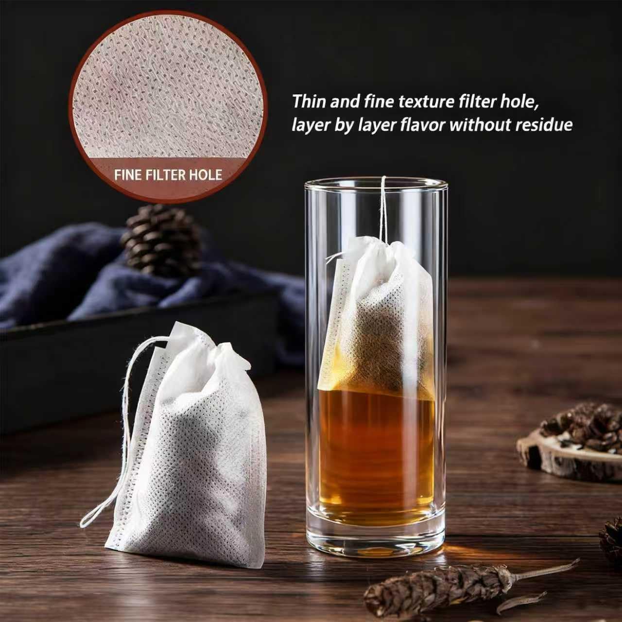 Disposable Tea Bags for Loose Leaf Tea Muslin Drawstring Tea Bags, 3x4 Inch Reusable Cloth Bags for Cooking, Tea Leaves, Spices, Soup Base Filtering - Image 4
