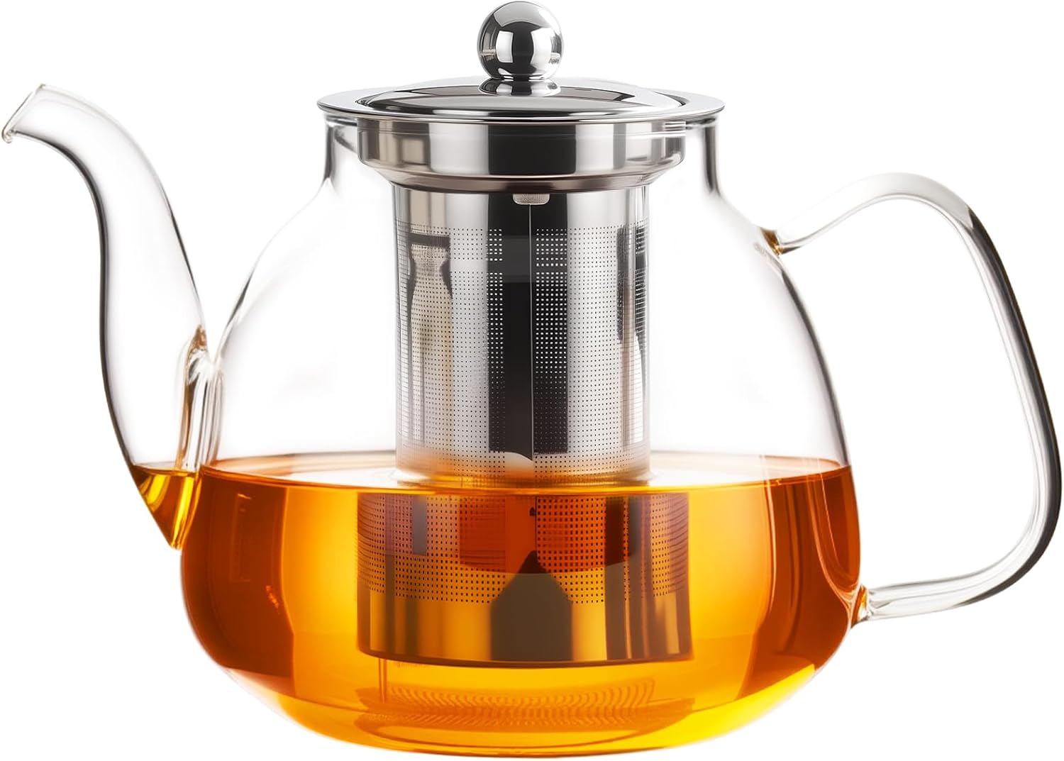 PARACITY Glass Teapot Stovetop 20 OZ/600ml, Tea pot with Removable 18/8 Stainless Steel Infuser, Borosilicate Clear Tea Kettle, Teapot Blooming and Loose Leaf Tea Maker Tea Brewer for Camping, Travel - Image 9
