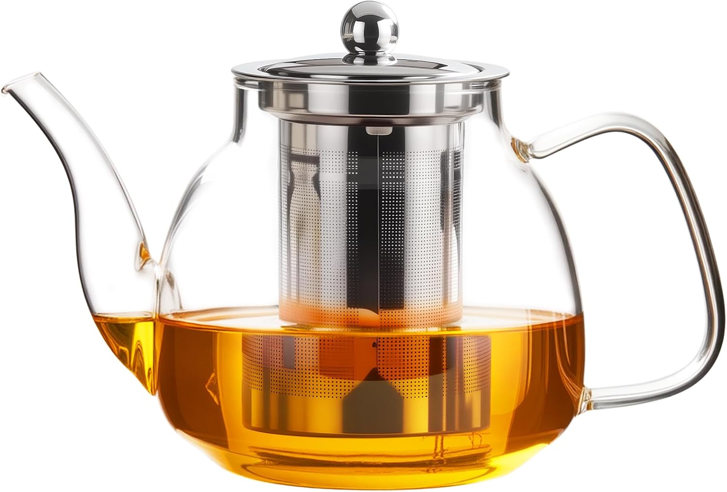 PARACITY Glass Teapot Stovetop 20 OZ/600ml, Tea pot with Removable 18/8 Stainless Steel Infuser, Borosilicate Clear Tea Kettle, Teapot Blooming and Loose Leaf Tea Maker Tea Brewer for Camping, Travel - Image 8