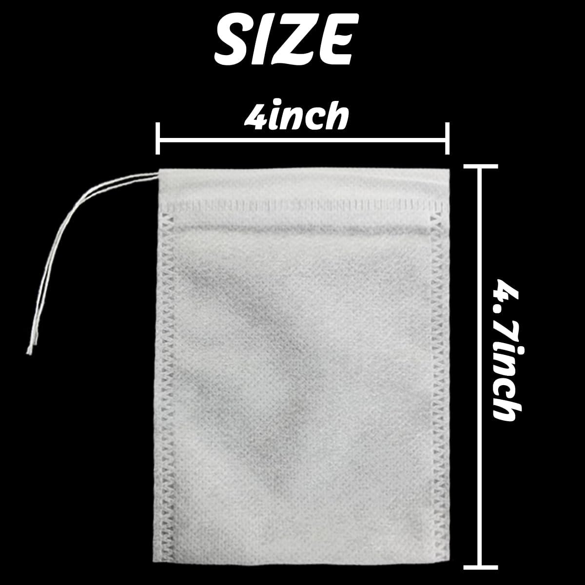 RONYOUNG 300PCS 4" x 4.7" Disposable Tea Filter Bags Tea infusers Empty Muslin Drawstring Seal Filter Tea Bags Drawstring Herb Loose Tea bag for Brew Tea Cold Brew Coffee - Image 3