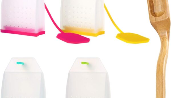 Silicone Tea Infuser, 4 Pack Loose Leaf Tea Filter Bags Strainer with Spoon