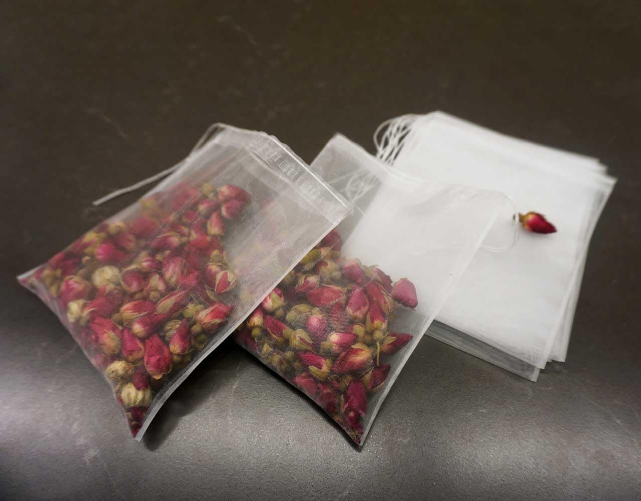 50 Pcs Tea Filter Bags Empty Mesh Tea Bags for Loose Leaf Tea Drawstring Seal Infuser Strainer Bags - Image 7