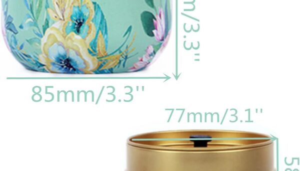 Alternative view of HAN SHENG 6 Pcs Airtight Tea Storage Tins 10 OZ, Vintage Style Food Containers for Loose Leaf Tea & Herbs, Coffee Beans, Spices, Sugar - Floral Embossed Design