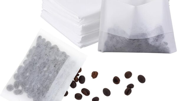 100 Pcs Disposable Tea Bags for Loose Leaf Tea, Disposable Tea-Filter Bag Fillable Empty Loose-Tea Sachet Bag Spice Bags for Cooking 2.36 x 3.15 Inch