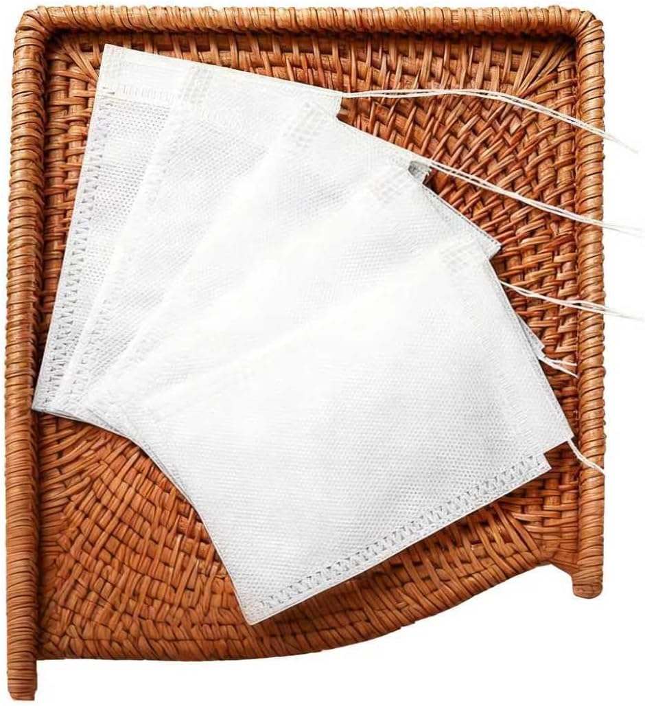 Disposable Tea Bags for Loose Leaf Tea Muslin Drawstring Tea Bags, 3x4 Inch Reusable Cloth Bags for Cooking, Tea Leaves, Spices, Soup Base Filtering