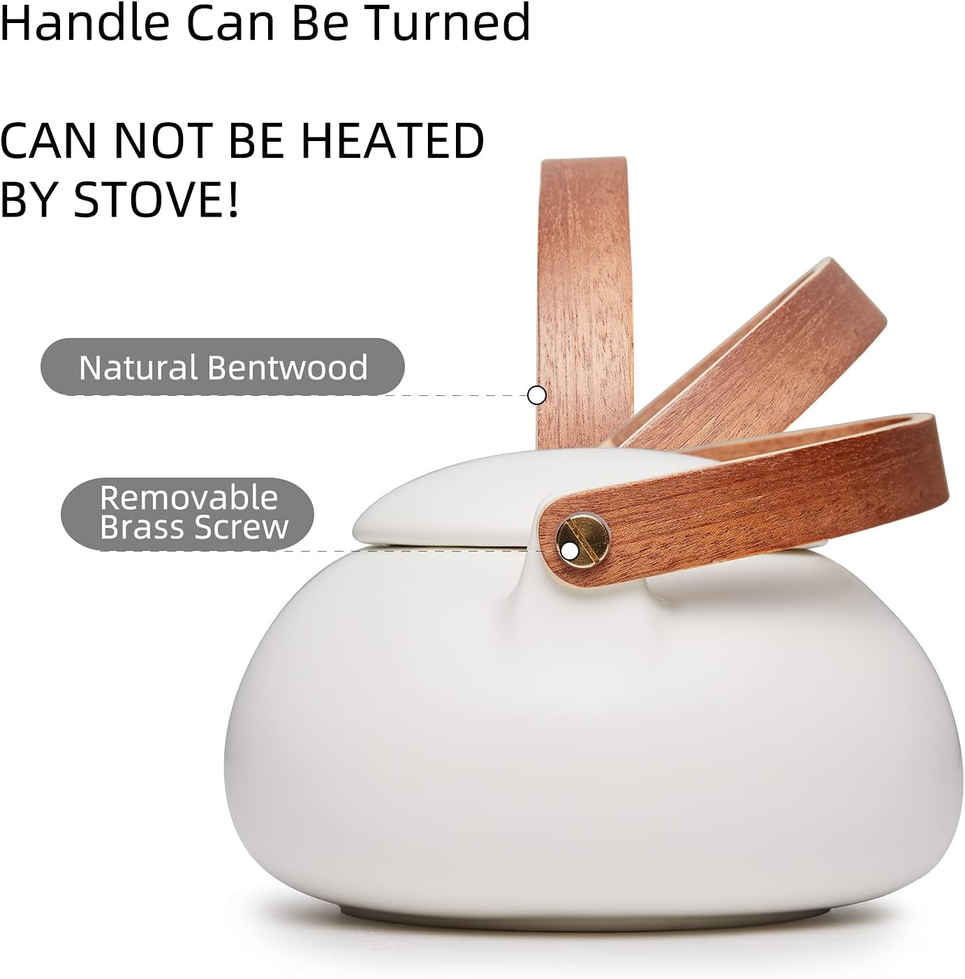 ZENS Modern Japanese Tea Set, 27 oz Ceramic Japanese Teapot with Fine Stainers and 4 Cups for Loose Leaf Tea Steeper, Wood Handle Matte Japanese Teapots Hot Tea Brewer for Tea Party Women Gifts - Image 5