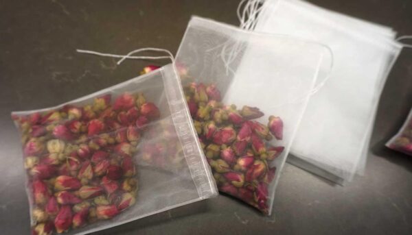 Alternative view of 50 Pcs Tea Filter Bags Empty Mesh Tea Bags for Loose Leaf Tea Drawstring Seal Infuser Strainer Bags