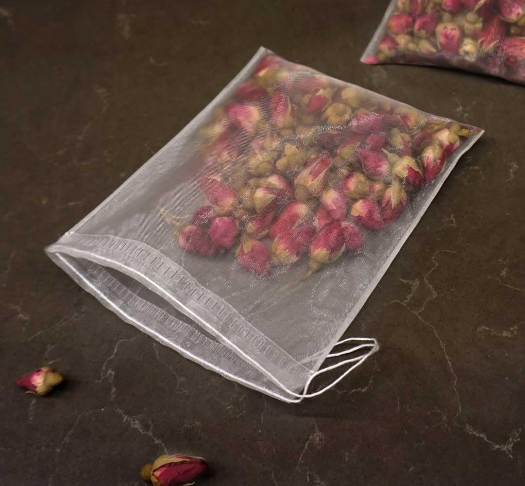 50 Pcs Tea Filter Bags Empty Mesh Tea Bags for Loose Leaf Tea Drawstring Seal Infuser Strainer Bags - Image 6