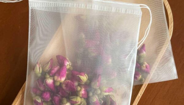 50 Pcs Tea Filter Bags Empty Mesh Tea Bags for Loose Leaf Tea Drawstring Seal Infuser Strainer Bags