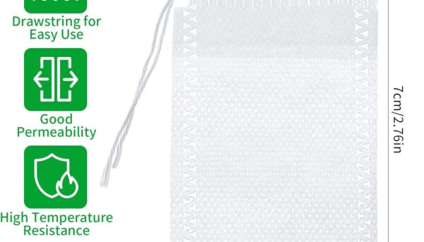 Alternative view of cobee 1000Pcs Disposable Tea Bags for Loose Leaf Tea, 2 x 2.76 in Drawstring Tea Filter Bags Reusable Empty Tea Bags for Loose Tea Strainers Loose Leaf Tea Bags for Loose Tea Coffee Spice