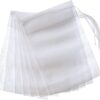 200 Pcs Tea Filter Bag Empty Loose Leaf Tea Bags Disposable Coffee Filter Bag Drawstring Filter Bags for Tea and Coffee 4 x 6 Inches