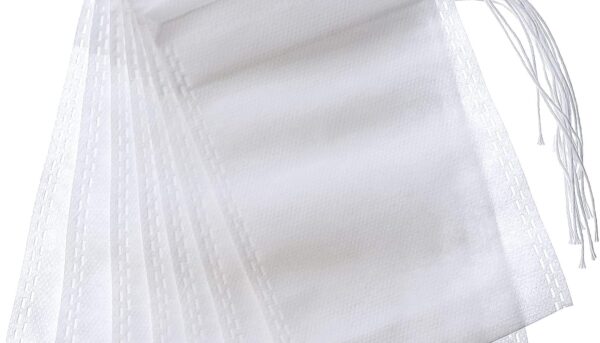 200 Pcs Tea Filter Bag Empty Loose Leaf Tea Bags Disposable Coffee Filter Bag Drawstring Filter Bags for Tea and Coffee 4 x 6 Inches