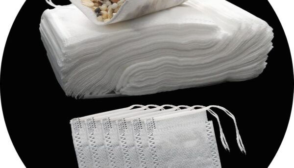 Yinluluna 100pcs Disposable Tea Filter Bags, Empty Fine Mesh Drawstring Loose Leaf Tea Bags for Coffee, Cooking, Soaking Medicinal Liquor, Herb Spices Storage（2" x 2.7"）