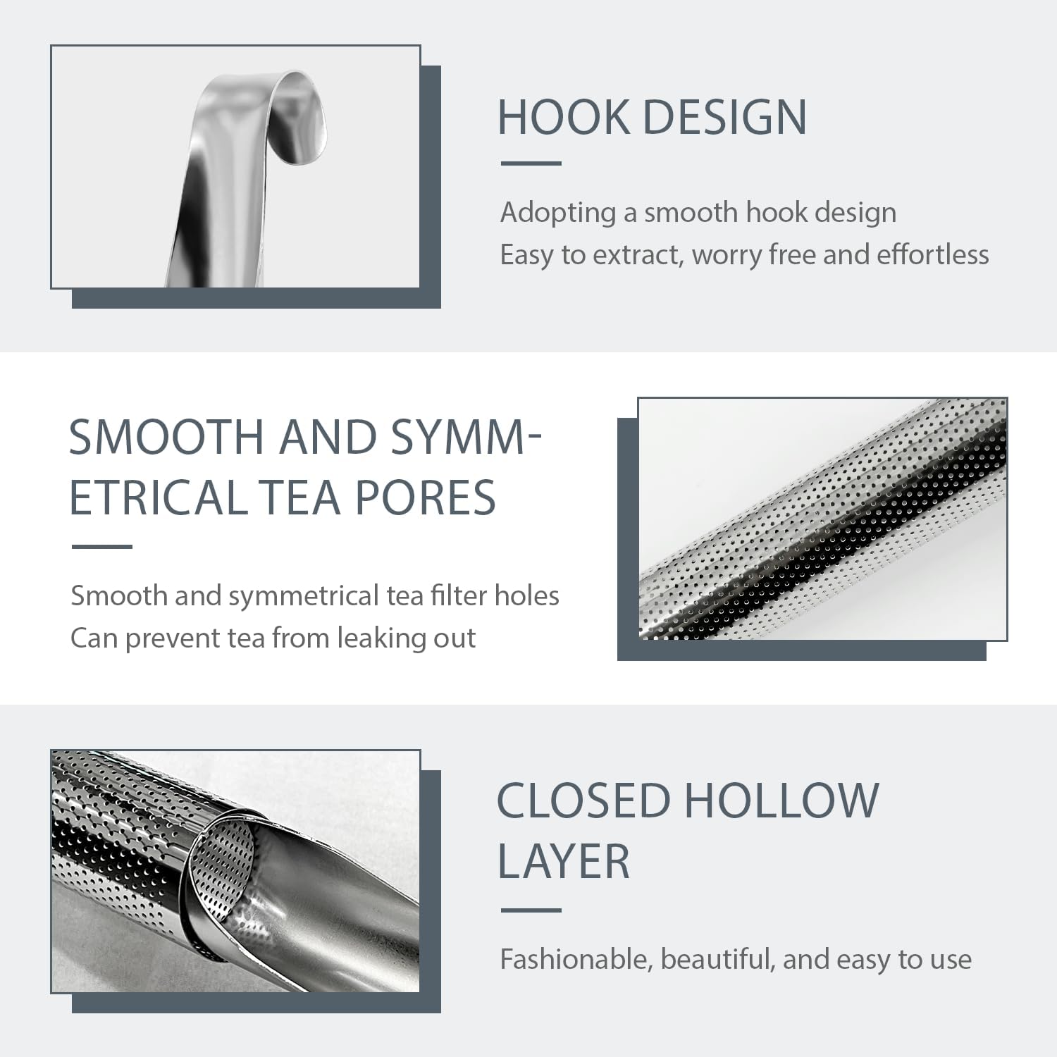 2 Sets Upgraded Tea Infuser for Loose Leaf Tea with Base - Durable Loose Leaf Tea Steeper, Portable Stainless Steel Tea Strainer for Home, Office & Travel - Image 4