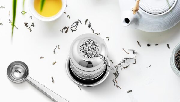 Alternative view of Umigy 4 Pcs Tea Infuser Strainers for Loose Tea with Scoop, Extra Fine Mesh Steeper 304 Stainless Steel Diffuser Leaf Holder with Extended Chain Hook for Brew, Spices, Seasoning (Stylish Style)