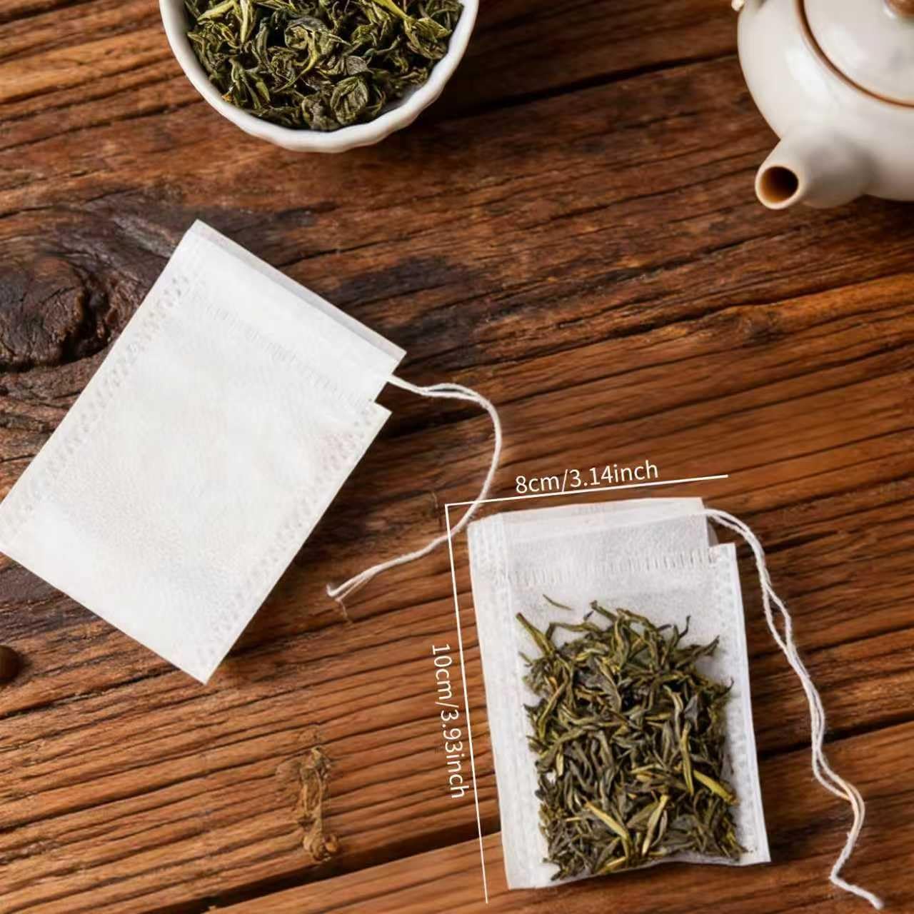 Disposable Tea Bags for Loose Leaf Tea Muslin Drawstring Tea Bags, 3x4 Inch Reusable Cloth Bags for Cooking, Tea Leaves, Spices, Soup Base Filtering - Image 3