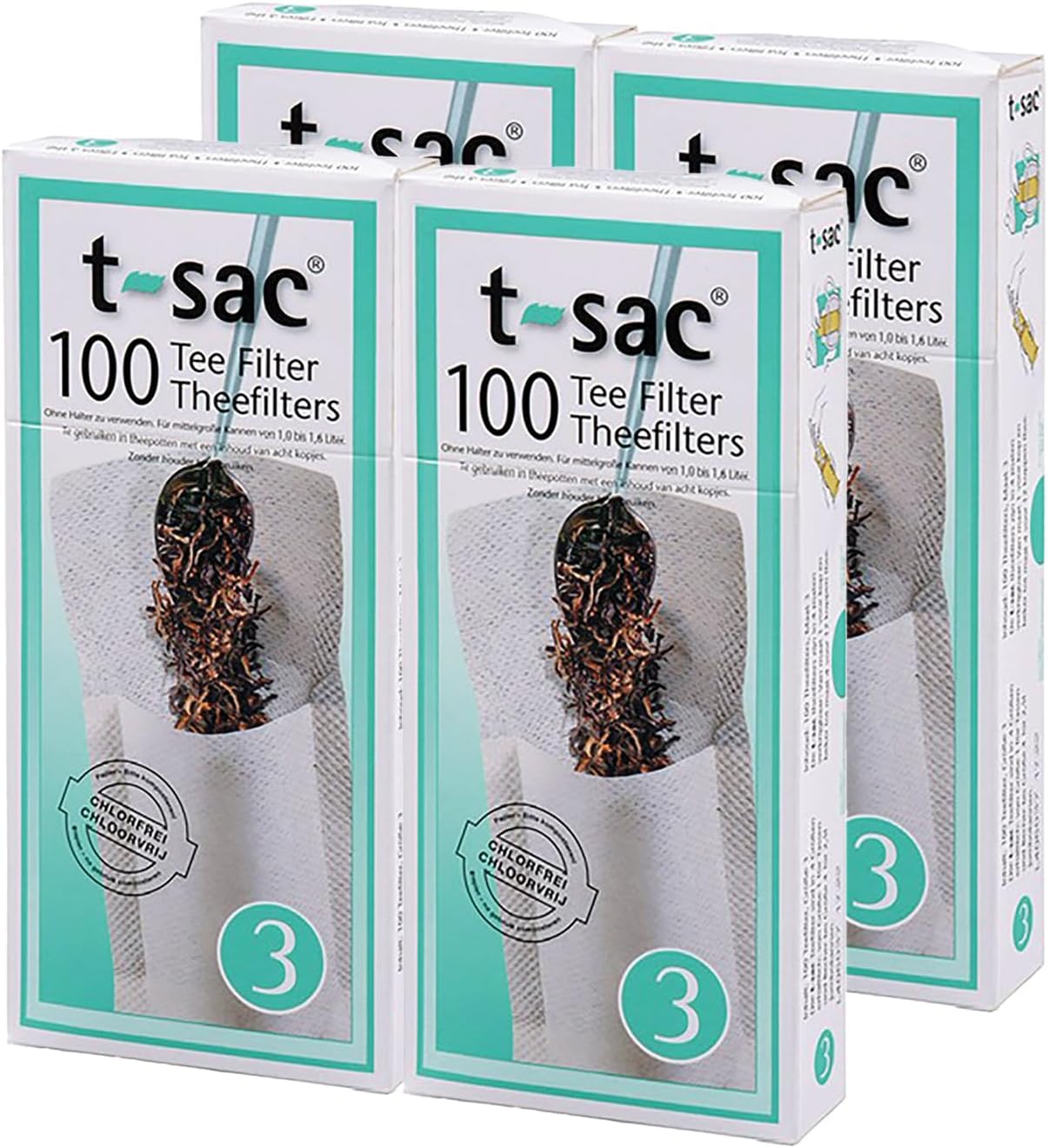 T-Sac Tea Filter Bags, Disposable Tea Infuser, Number 3-Size, 3 to 8-Cup Capacity, Set of 100 - Image 5