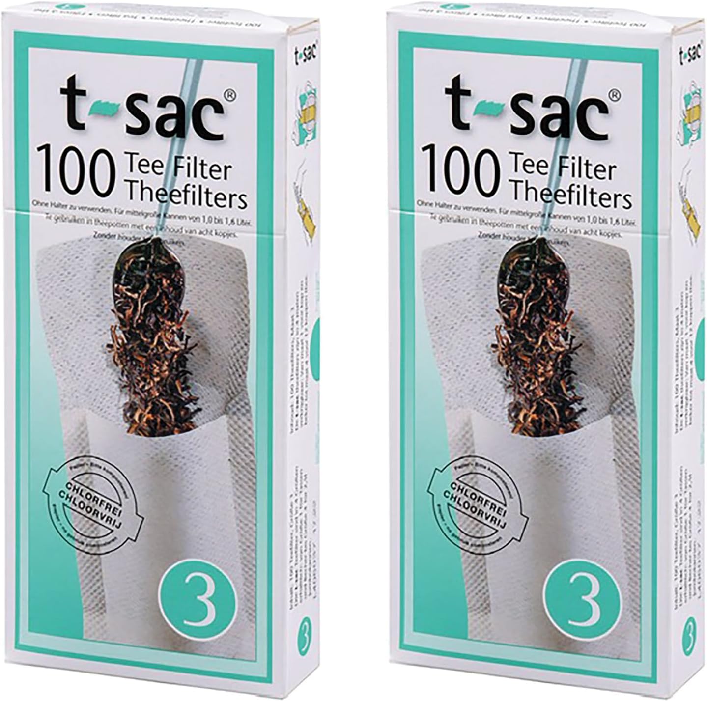 T-Sac Tea Filter Bags, Disposable Tea Infuser, Number 3-Size, 3 to 8-Cup Capacity, Set of 100 - Image 3