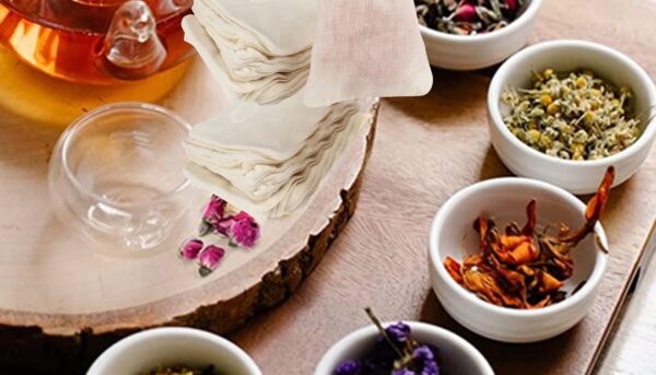 Alternative view of TamBee Cold Brew Bags Muslin Mesh Tea Sachets Empty Tea Bags for Loose Leaf Tea Reusable Tea Bags Coffee Filter Bags 4 x 6 Inch 25Pcs