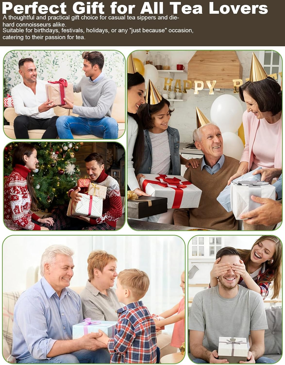 7 Pcs Reusable Stainless Steel Tea Infuser Set for Loose Tea(Complete Set) - 2 Pack Fine Mesh Tea Infuser with Tea Tray(Hook),Serving Tongs, Tea Spoon,Steel Wire Dishcloth,Cleaning Brush - Image 7