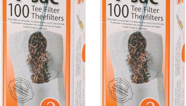 T-Sac Tea Filter Bags, Disposable Tea Infuser, Number 2-Size, 2 to 4-Cup Capacity, Set of 200 White