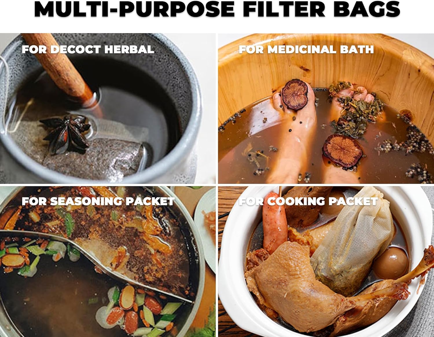 Tea Filter Bags, 100 Pack 3.54"W x 2.76"H Disposable Tea Bags with Drawstring for Brew Loose Leaf Tea Hot Tea Ice Tea Coffee Spice Herbs or Sachets Subpackage Storage - Image 6