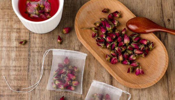 Alternative view of 50Pcs Loose Tea Bags Tea Filter Bags Disposable Mesh Small Drawstring Empty Tea Bags for Coffee, Spice Sachet, Bath Cooking 2.36 x 2.75 Inch