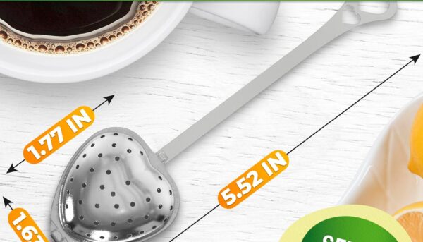 Alternative view of 10 Pcs Heart Tea Infuser for Loose Leaf Tea Steeper u2013 Rust-Resistant Stainless Steel Strainers with Secure Clasp, Easy Brewing Design, Keeps Loose Leaves Held | Romantic Valentineu2019s Day Tea Moments
