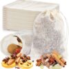 36PCS Drawstring Muslin Bags, 3x4In Reusable Empty Tea Bag for Loose Tea, Natural Cotton Unbleached Cheese Cloth Bag, Spice Bags for Filtering Cooking Soups/Herbs/Herbal Tea/Cold-Brewed Coffee