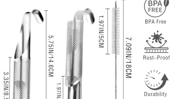 Alternative view of 304 Stainless Steel Tea Infuser for Loose Leaf Tea Steeper,Tea Strainer,Food-Grade Fine Mesh Tea Diffuser Set w/Cleaning Brush for Single-Cup Brewing;Sifter for Flour,Matcha,Coffee,Spices,Seasonings