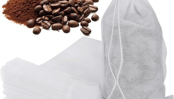 100Pcs Cold Brew Bags, 4x6 In Disposable Fine Mesh Cold Brew Filter, No Mess Cold Brew Coffee Bags with Drawstring for Loose Leaf Tea, Coffee, Herbs, Spice, Hot pot