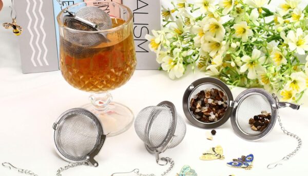 Alternative view of Set of 6 Tea Infuser for Loose Leaf Tea with Butterfly and Bee Charm Pendant, 304 Stainless Steel Tea Ball for Brew Fine Loose Tea and Spices & Seasonings