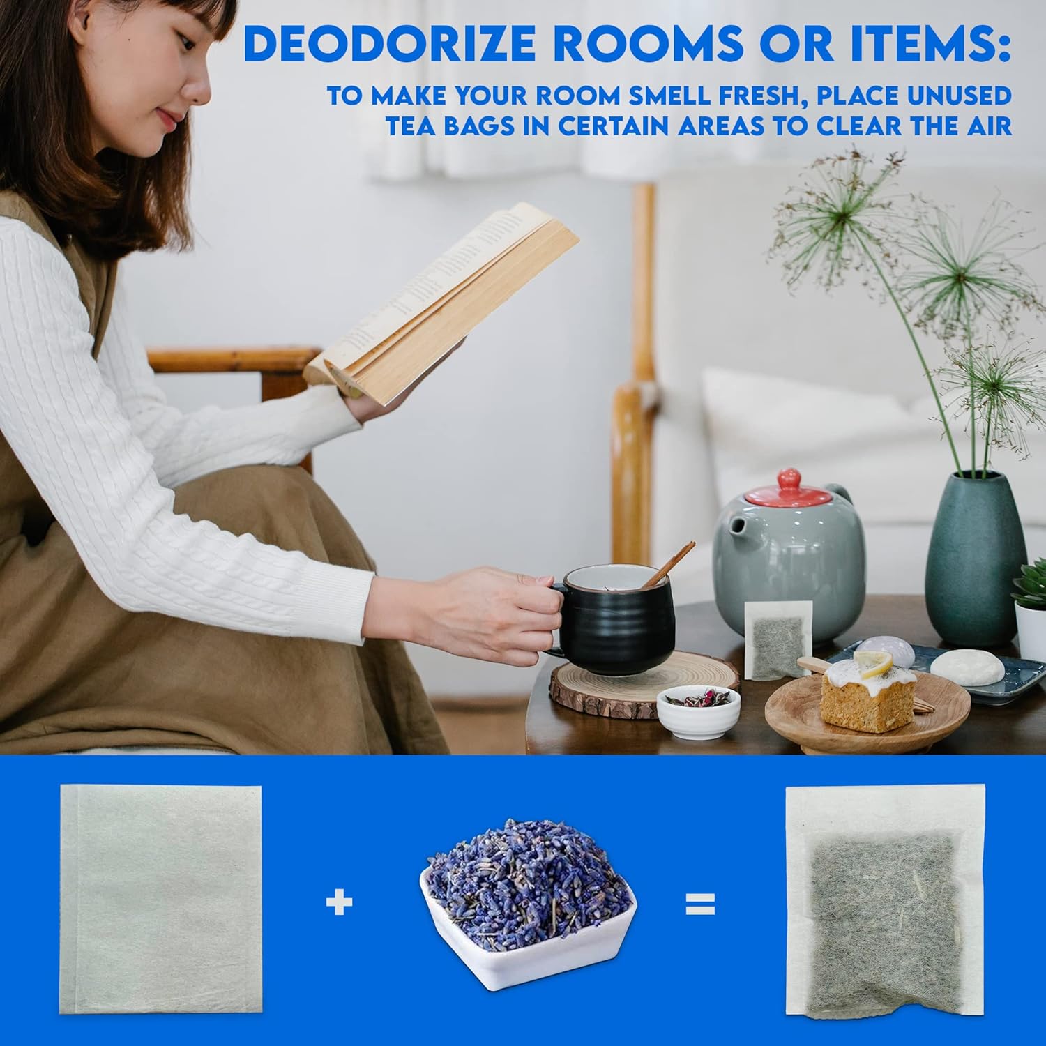 200 Empty Tea Bags 2.5” x 2.75” White Compostable, These Heat Sealable Tea Infuser for Loose Tea Herbs are Disposable Tea Strainer Bags made of Wood (pulp) Fibers - Image 7