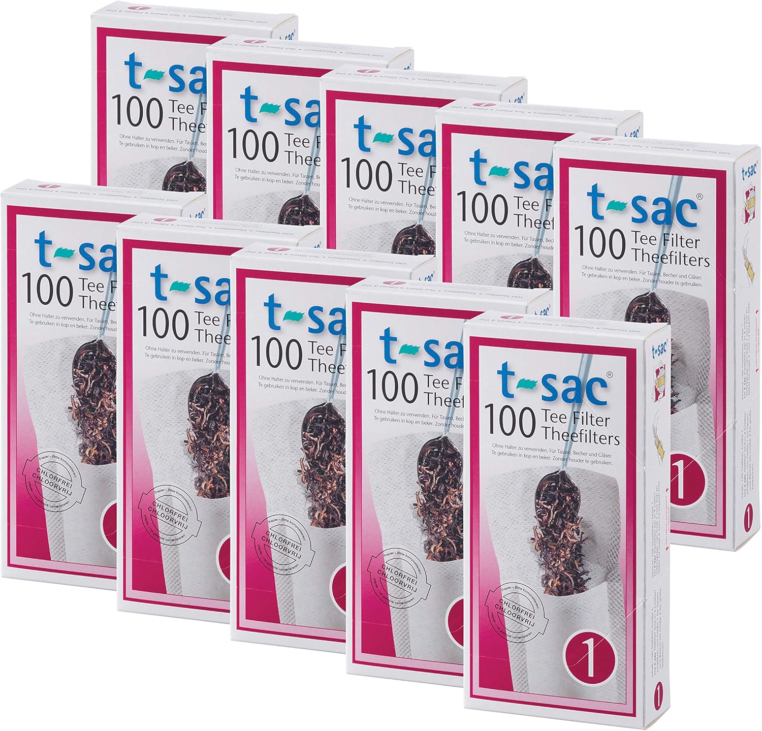 T-Sac Tea Filter Bags, Disposable Tea Infuser, Number 1-Size, 1-Cup Capacity, Set of 100 - Image 5