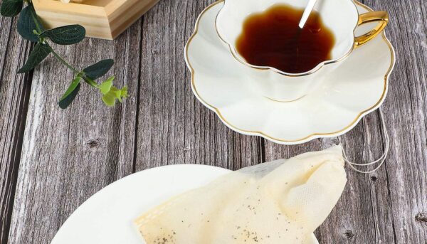 Alternative view of 200 Pcs Tea Filter Bag Empty Loose Leaf Tea Bags Disposable Coffee Filter Bag Drawstring Filter Bags for Tea and Coffee 4 x 6 Inches