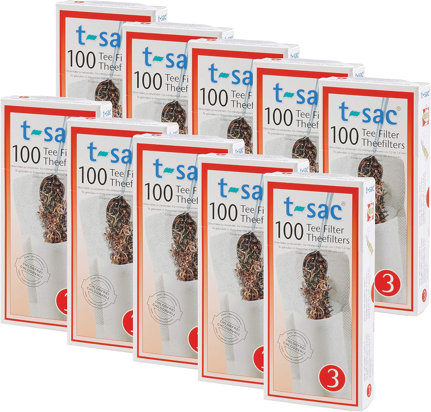 T-Sac Tea Filter Bags, Disposable Tea Infuser, Number 3-Size, 3 to 8-Cup Capacity, Set of 100 - Image 4