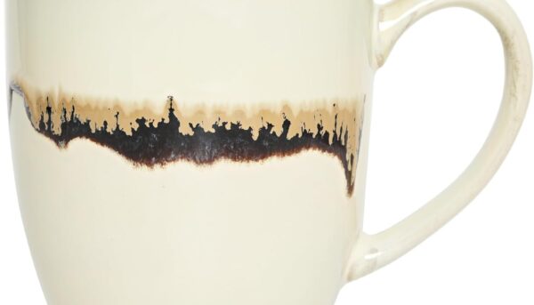 Bosmarlin Ceramic Tea Cup with Infuser and Lid, 16 Oz, Loose Leaf Tea Steeper Mug with Strainer, Microwave and Dishwasher Safe, Reactive Glaze (16 Oz, Beige)