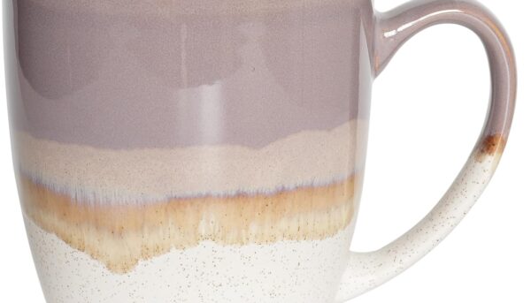 Bosmarlin Ceramic Tea Cup with Infuser and Lid, 16 Oz, 5 Colors to Choose, Dishwasher and Microwave Safe, Reactive Glaze, Steeping Tea Mug with Strainer (Purple)