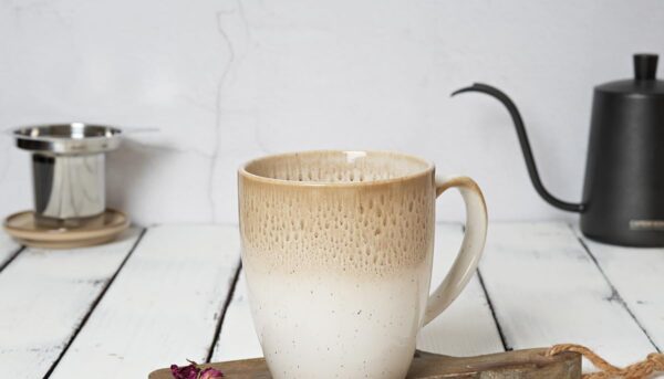 Alternative view of Bosmarlin Ceramic Tea Cup with Infuser and Lid, 16 Oz, 4 Color to Choose Dishwasher and Microwave Safe, Gradient Color Glaze, Steeping Tea Mug with Strainer (Brown)