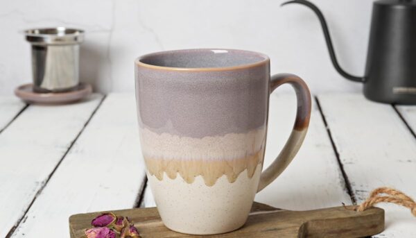 Alternative view of Bosmarlin Ceramic Tea Cup with Infuser and Lid, 13.5 Oz, 5 Colors to Choose, Dishwasher and Microwave Safe, Steeping Tea Mug with Strainer, Reactive Glaze (Purple)