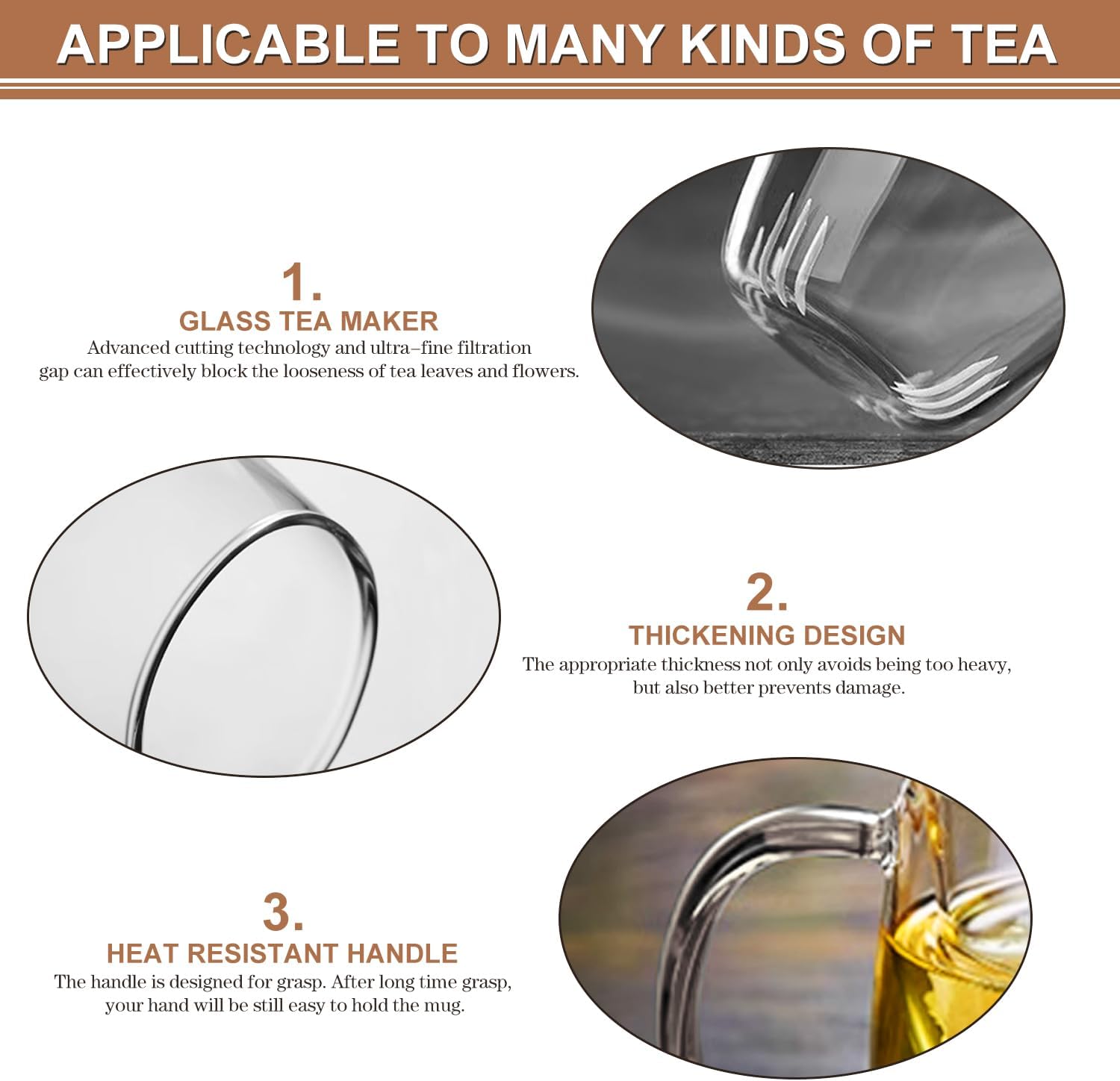 Dinana Large Tea Cup/Mug with Infuser and Lid, Borosilicate Glass Mugs for Loose Leaf Tea, Great Loose Tea-leaf Brewing System, 500ml (17oz) - Image 6
