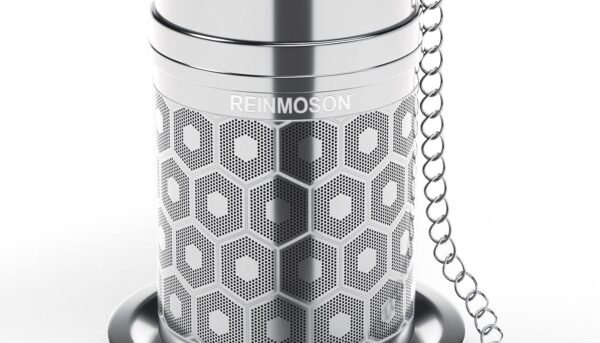 Reinmoson Tea Strainers for Loose Tea, Extra Fine Mesh Tea Infuser, 304 Stainless Steel & Updated Slim Threaded Lid, Loose Leaf Tea Steeper for Black Tea, Rooibos, etc